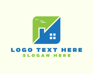 Modern Split House logo design