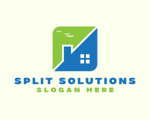 Modern Split House logo design