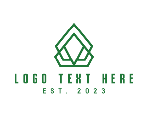 Green Triangle - Diamond Letter A Outline logo design
