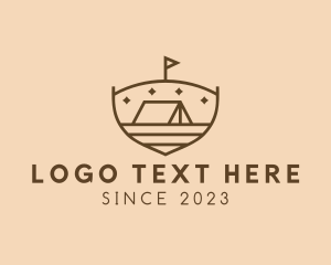 Tourism - Camping Site Shield logo design