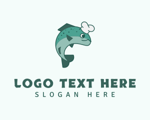 Fish Farm - Salmon Fish Chef logo design