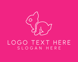 Bunny - Pet Rabbit Line Art logo design