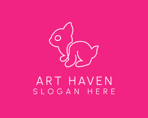 Pet Rabbit Line Art logo design