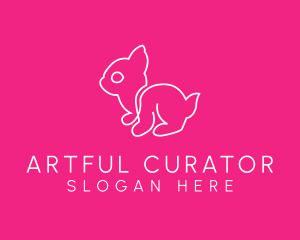 Pet Rabbit Line Art logo design