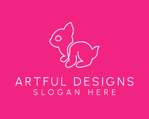 Pet Rabbit Line Art logo design