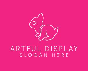 Pet Rabbit Line Art logo design