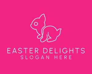 Pet Rabbit Line Art logo design