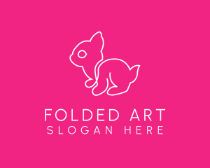 Pet Rabbit Line Art logo design