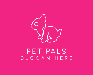 Pet Rabbit Line Art logo design