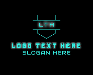 Hacker - Neon Futuristic Gamer logo design