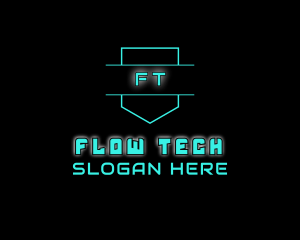 Neon Futuristic Gamer logo design