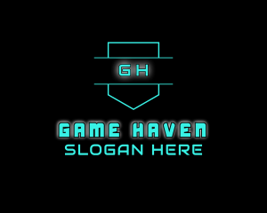 Neon Futuristic Gamer logo design