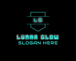 Neon Futuristic Gamer logo design