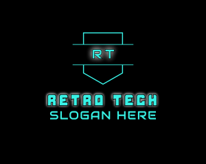 Neon Futuristic Gamer logo design