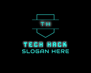 Neon Futuristic Gamer logo design