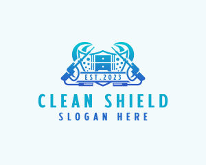 Sanitizing - Furniture Pressure Washer Cleaning logo design