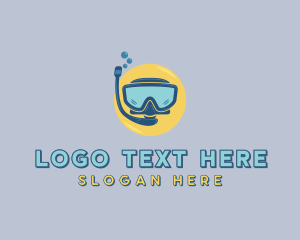 Kitesurfing - Snorkeling Goggles Watersports logo design