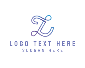 Cyber - Gradient Company Letter L logo design