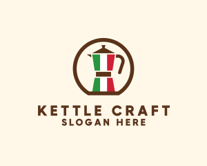 Kettle - Italy Moka Pot logo design