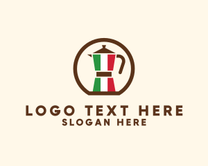 Italian Flag - Italy Moka Pot logo design