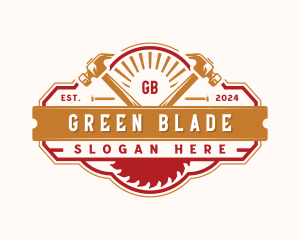 Saw blade Hammer Construction logo design