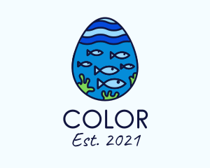 Fisherman - Marine Fish Egg logo design