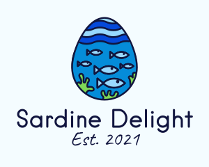 Sardine - Marine Fish Egg logo design