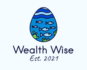 Fisherman - Marine Fish Egg logo design