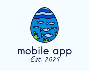 Underwater - Marine Fish Egg logo design