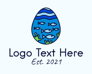 Aquatic Animal - Marine Fish Egg logo design