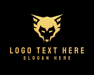 Animal - Gold Wild Fox logo design