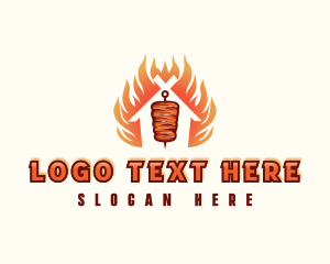 Kebab - Kebab Grill Flame logo design