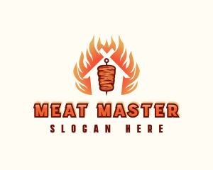 Kebab Grill Flame logo design