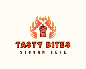 Kebab - Kebab Grill Flame logo design