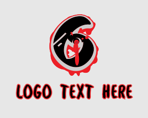 Scary - Splatter Graffiti Number 6 logo design