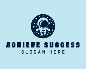 Moon Planet Astronaut logo design