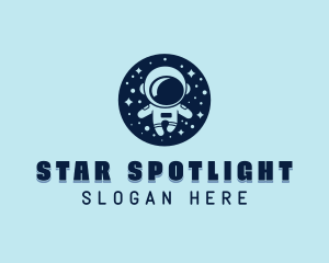 Moon Planet Astronaut logo design