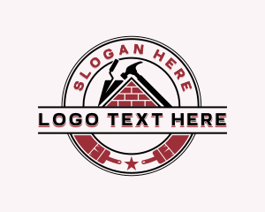 Brick - Construction Carpentry Builder logo design