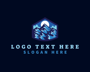 Mountain - Alpine Mountain Peak logo design