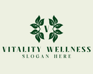 Organic Herbal Leaves logo design