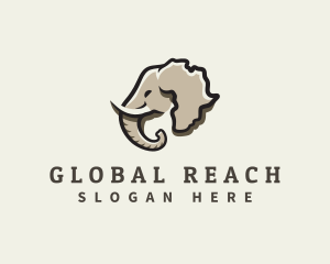 Continent - Elephant Animal Africa logo design