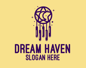 Sleep - Moon Star Dreamcatcher logo design