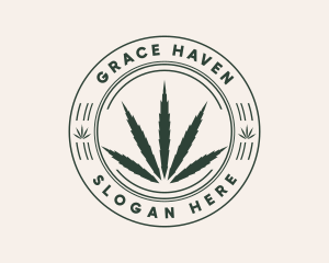 Hemp - Herbal Cannabis Plant logo design