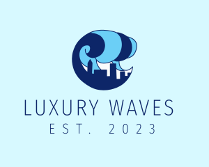 Wave Building City logo design