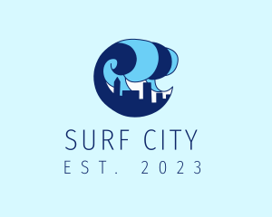 Wave Building City logo design