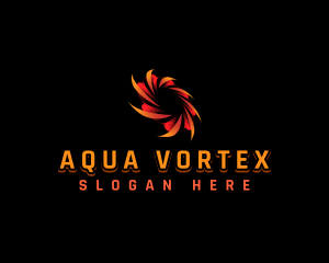 Blade Spiral Vortex logo design
