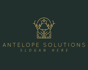 Luxury Deer Arch  logo design