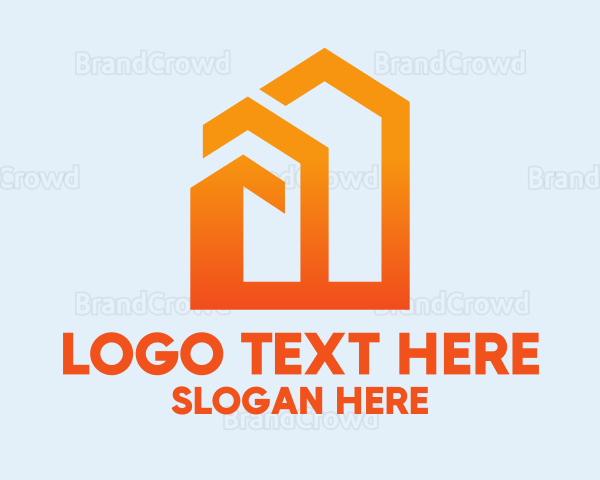 Orange Geometric House Logo