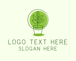 Natural - Indoor Plant Pot Monoline logo design