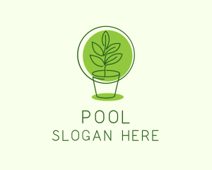 Natural Products - Indoor Plant Pot Monoline logo design